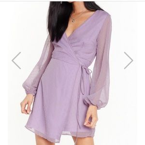Nasty Gal Lavender Wrap Dress